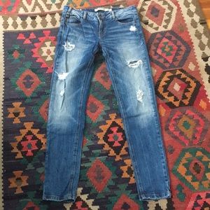 Zara destructed slim jeans